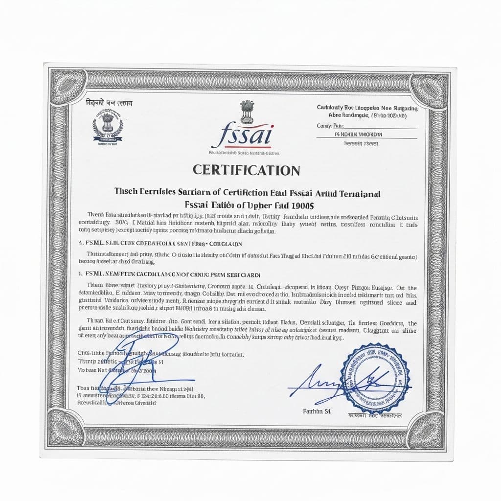 FSSAI Certified — Food Standards and Safety Authority certified